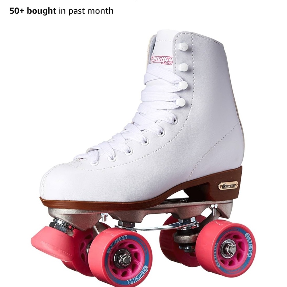 White and Pink Roller Skates